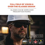 Skullerz OSMIN Safety Glasses, Matte Black Polycarbonate Frame, Smoke Polycarbonate Lens