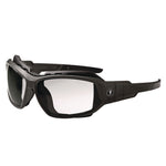 Skullerz LOKI Anti-Scratch/Anti-Fog Convertible Safety Spoggles with Strap, Matte Black Frame, Clear Polycarbonate Lens