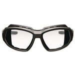 Skullerz LOKI Anti-Scratch/Anti-Fog Convertible Safety Spoggles with Strap, Matte Black Frame, Clear Polycarbonate Lens