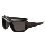 Skullerz LOKI Anti-Scratch/Anti-Fog Convertible Safety Spoggles with Strap, Matte Black Frame, Smoke Polycarbonate Lens