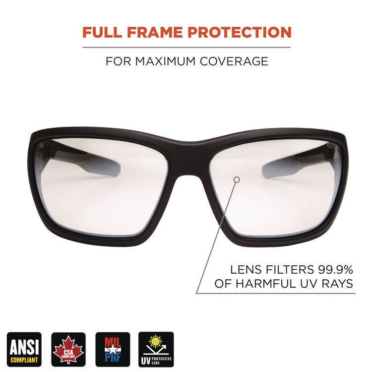 Skullerz BALDR Anti-Scratch/Anti-Fog Safety Glasses, Matte Black Nylon Impact Frame, Indoor/Outdoor Polycarbonate Lens
