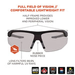 Skullerz SKOLL Anti-Scratch/Anti-Fog Safety Glasses, Matte Black Nylon Impact Frame, Indoor/Outdoor Polycarbonate Lens