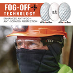 Skullerz SAGA Anti-Scratch/Enhanced Anti-Fog Safety Glasses, Matte Black Frameless, Clear Polycarbonate Lens