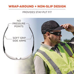 Skullerz SAGA Anti-Scratch/Enhanced Anti-Fog Safety Glasses, Matte Black Frameless, Clear Polycarbonate Lens