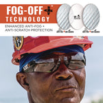 Skullerz SAGA Anti-Scratch/Anti-Fog Safety Glasses, Matte Black Frameless, Indoor/Outdoor Polycarbonate Lens