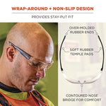 Skullerz VALI Anti-Scratch/Enhanced Anti-Fog Safety Glasses, Matte Black Frameless, Clear Polycarbonate Lens