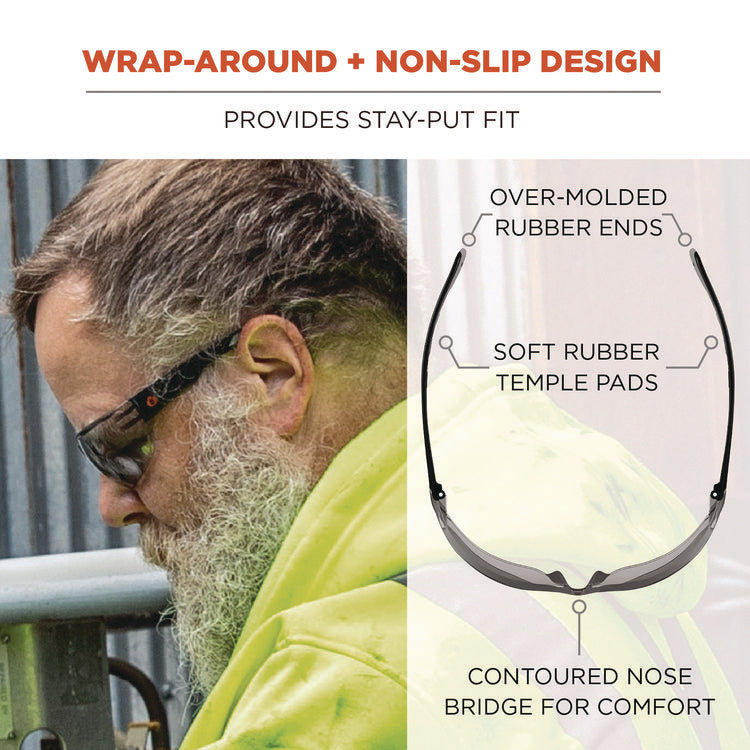 Skullerz VALI Anti-Scratch/Anti-Fog Safety Glasses, Matte Black Frameless, Indoor/Outdoor Polycarbonate Lens