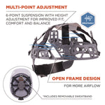 Skullerz 8966 Class C Lightweight Cap-Style Hard Hat, Adjustable Venting, 6-Point Rachet Suspension, White