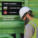 Skullerz 8967 Class E Lightweight Cap-Style Hard Hat, 6-Point Rachet Suspension, White