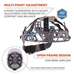 Skullerz 8967 Class E Lightweight Cap-Style Hard Hat, 6-Point Rachet Suspension, White