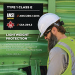 Skullerz 8967 Class E Lightweight Cap-Style Hard Hat, 6-Point Rachet Suspension, Lime