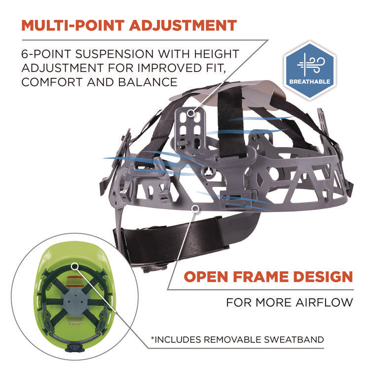 Skullerz 8967 Class E Lightweight Cap-Style Hard Hat, 6-Point Rachet Suspension, Lime