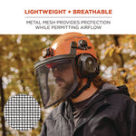 Skullerz 8999 Mesh Face Shield Replacement for Hard Hat and Safety Helmet, Black