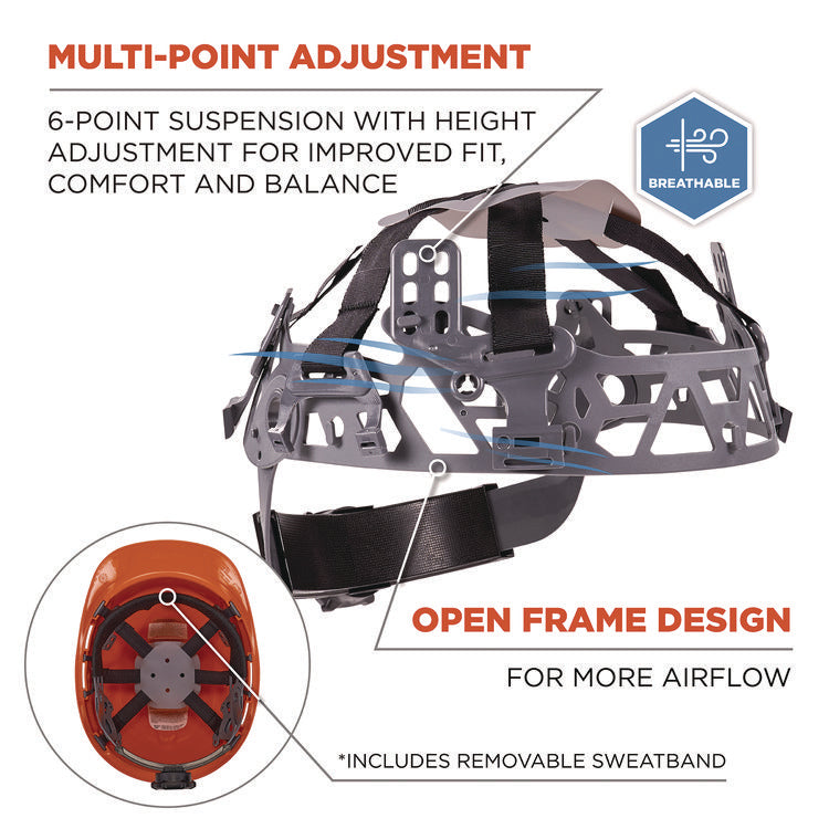 Skullerz 8967 Class E Lightweight Cap-Style Hard Hat, 6-Point Suspension, Orange
