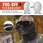 Skullerz MODI OTG Anti-Scratch and Enhanced Anti-Fog Safety Goggles with Elastic Strap, Smoke Lens