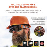 Skullerz MODI OTG Anti-Scratch and Enhanced Anti-Fog Safety Goggles with Neoprene Strap, Smoke Lens
