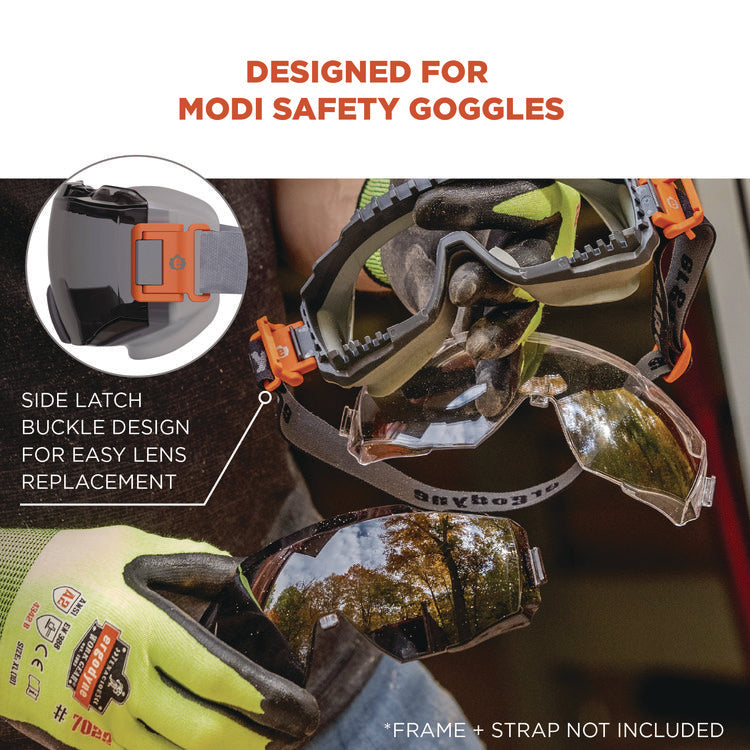 Skullerz MODI OTG Anti-Scratch and Enhanced Anti-Fog Safety Goggles Replacement Lens, Smoke