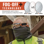Skullerz ARKYN Anti-Scratch and Enhanced Anti-Fog Safety Goggles with Elastic Strap, Clear