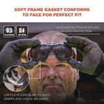 Skullerz ARKYN Anti-Scratch and Enhanced Anti-Fog Safety Goggles with Elastic Strap, Smoke