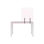 Protector Series Frameless Glass Desktop Divider, 35.4 X 0.16 X 35.4, Clear/aluminum