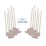 Handle/Deck Mops, #20 White Cotton Head, 54" Natural Wood Handle