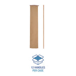 Tapered End Broom Handle, Lacquered Hardwood, 1.13" dia x 54", Natural