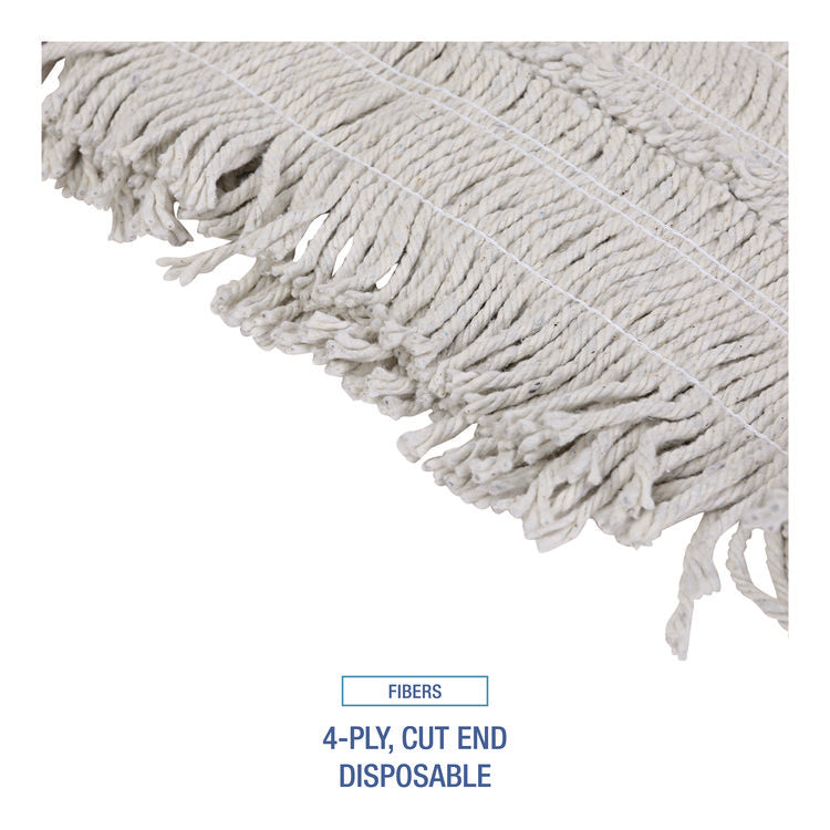 Disposable Dust Mop Head, Cotton, 18w X 5d
