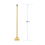 Cotton Cut End Mop Kit, #24 Natural Cotton Head, 60" Yellow Metal/plastic Handle