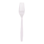 Heavyweight Polypropylene Cutlery, Fork, Plastic, White, 1,000/Carton