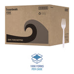 Heavyweight Polypropylene Cutlery, Fork, Plastic, White, 1,000/Carton