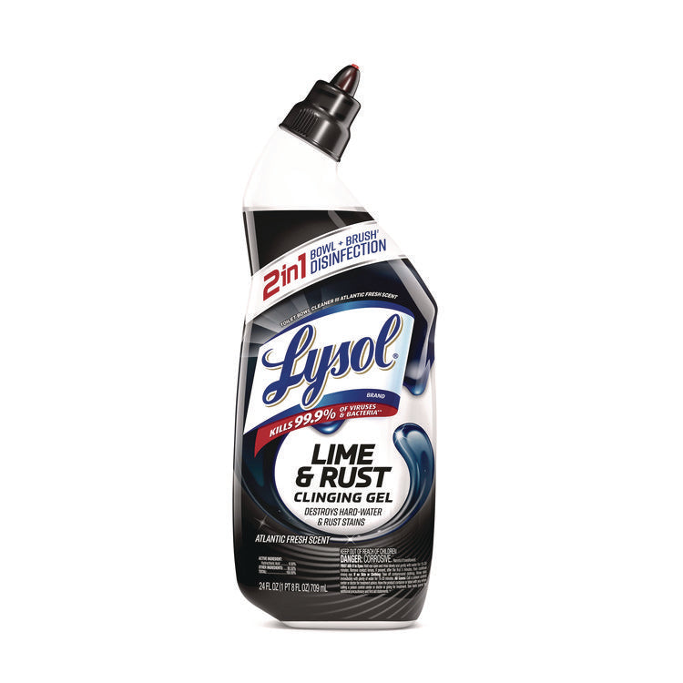Disinfectant Toilet Bowl Cleaner w/Lime/Rust Remover, Atlantic Fresh, 24 oz, 9/Carton