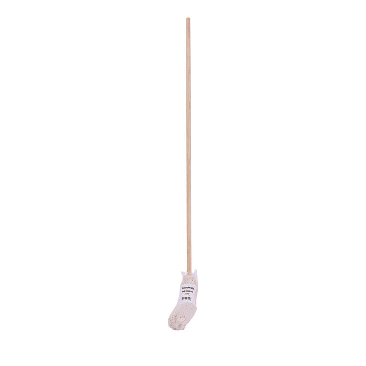 Cotton Deck Mop, #16 White Cotton Head, 50" Wood Handle, 12/Carton