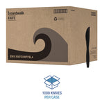 Heavyweight Polypropylene Cutlery, Knife, Plastic, Black, 1,000/Carton