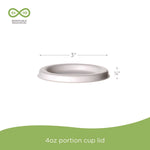 Vanguard Sugarcane Portion Cup Lid, Fits 4 oz Portion Cups, White, 1,800/Carton