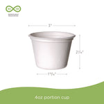 Vanguard Renewable and Compostable Sugarcane Portion Cups, 4 oz, White, 1,000/Carton