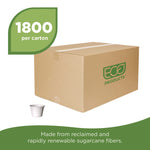 Vanguard Renewable and Compostable Sugarcane Portion Cups, 4 oz, White, 1,000/Carton