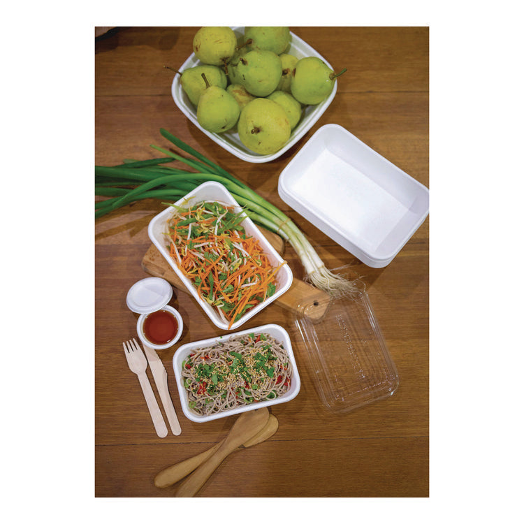 WorldView Renewable Molded Fiber Containers, 16 oz, 4.7 x 7 x 1.5, White, 400/Carton