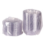 Salad Bowls with Lids, Squat, 64 oz, 9.5" Diameter x 3.2" h, Clear, Plastic, 150/Carton