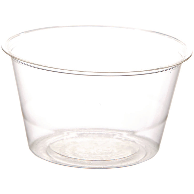 Renewable and Compostable Portion Cups, 3 oz, Plastic, Clear, 100/Pack, 20 Packs/Carton