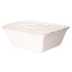 Vanguard Folia Renewable and Compostable Take-Out Container, 3 Compartments, 35 oz, 5.8 x 6.9 x 2.5, White, Sugarcane, 300/CT