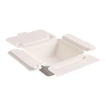 Vanguard Folia Renewable and Compostable Take-Out Container, 3 Compartments, 22 oz, 5.39 x 5.94 x 2, White, Sugarcane, 300/CT