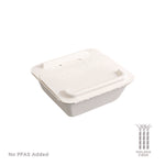 Vanguard Folia Renewable and Compostable Take-Out Container, 3 Compartments, 22 oz, 5.39 x 5.94 x 2, White, Sugarcane, 300/CT