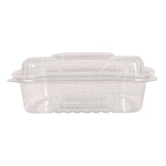 Renewable and Compostable Clear Clamshell Hinged Food Containers, 8 x 8 x 3, Plastic, 80/Pack, 2 Packs/Carton