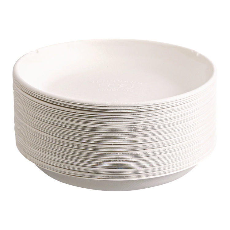 Vanguard Worldview Renewable and Compostable Sugarcane Take-Out Containers, 34.1 oz, 9 x 9 x 1.25, White, 400/Carton