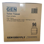 Small Roll Bath Tissue, Septic Safe, 1-Ply, White, 1,000 Sheets/Roll, 96 Rolls/Carton