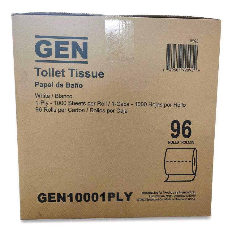 Small Roll Bath Tissue, Septic Safe, 1-Ply, White, 1,000 Sheets/Roll, 96 Rolls/Carton