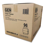 Small Roll Bath Tissue, Septic Safe, 1-Ply, White, 1,000 Sheets/Roll, 96 Rolls/Carton