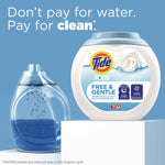 PODS Laundry Detergent, HE Compatible, Free and Gentle, 63 oz Tub, 76 Pacs/Tub