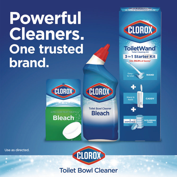 Disinfecting Toilet Bowl Cleaner with Bleach, Rain Clean Scent, 24 oz Bottle, 2/Pack