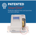 3500 Smart Site Punch Card Time Clock System, DC Powered Operation, Light Gray